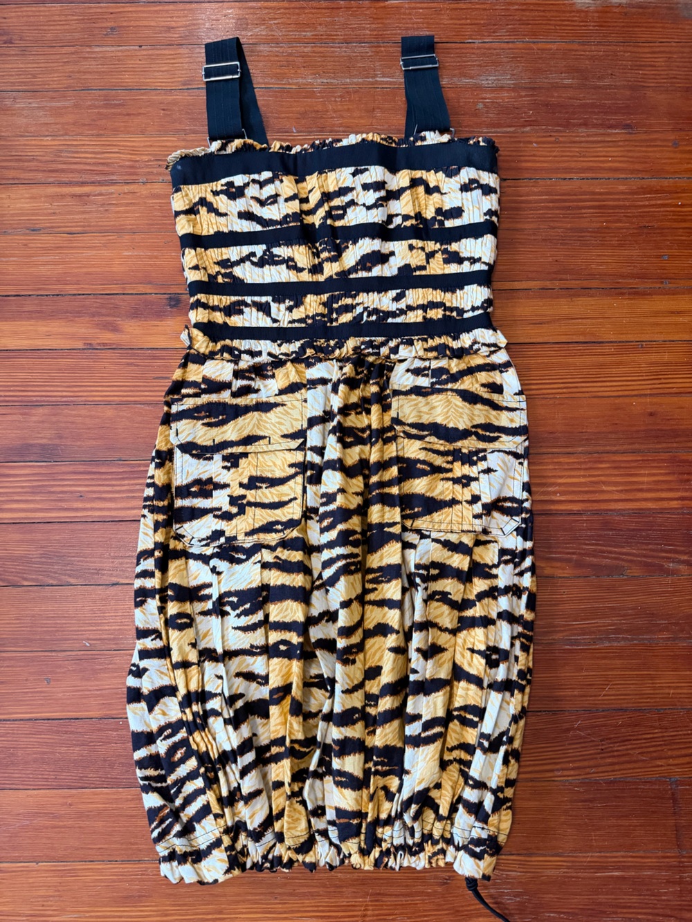 New authentic D&G Leopard-Print Midi Corset Dress in Gold, Black, and White Sz40